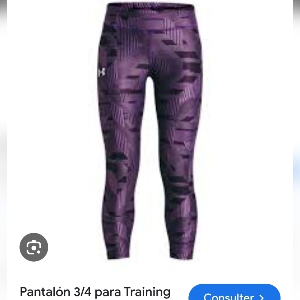 NWT Under Armour Geometric Purple Leggings Junior YXL